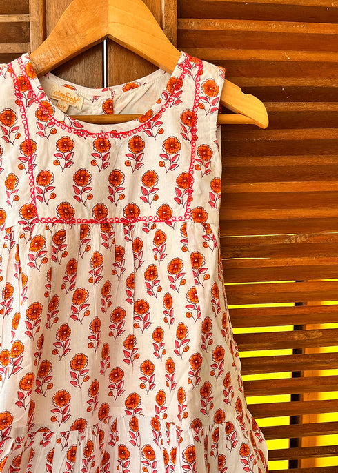 Layered Printed Party Dress Floral